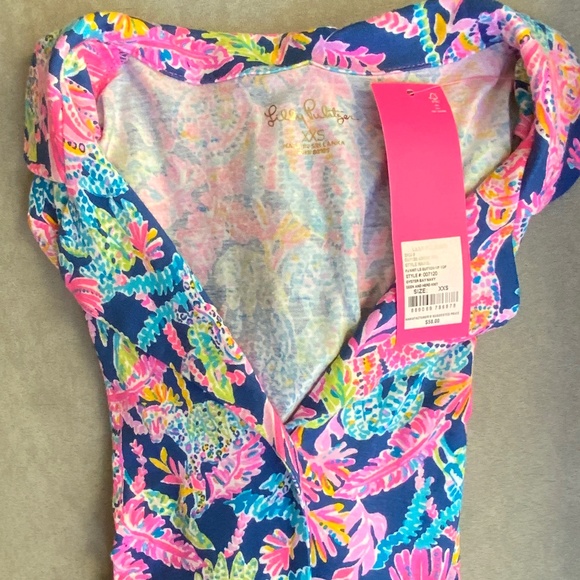 Lilly Pulitzer PJ Knit LS Button Up Top Oyster Bay Navy Seen and Herd Knit NWT - Picture 12 of 16